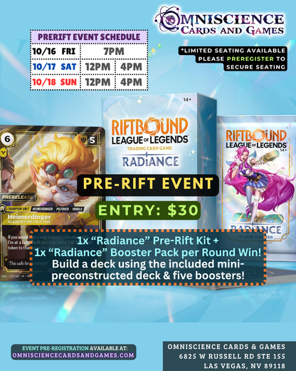 [PREREGISTRATION] Riftbound - League of Legends TCG: Radiance Pre-Rift Event Entry