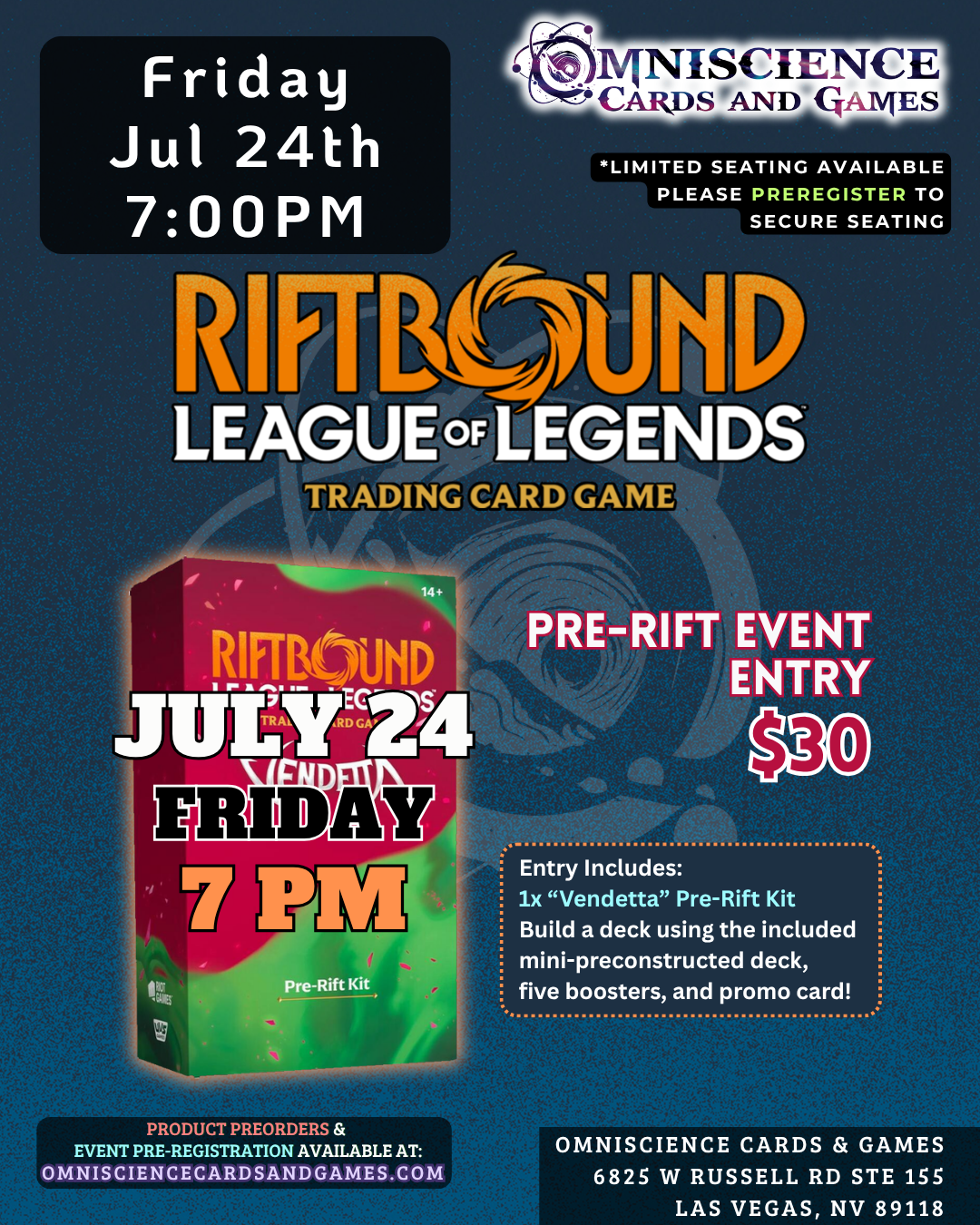[PREREGISTRATION] Riftbound - League of Legends TCG: Vendetta PreRift Event Entry