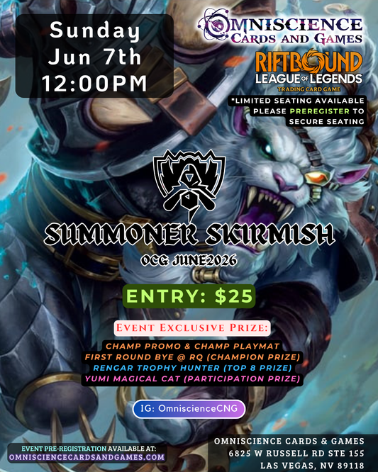 [PREREGISTRATION] Riftbound Summoner Skirmish Event Entry June 7th Sunday 12PM
