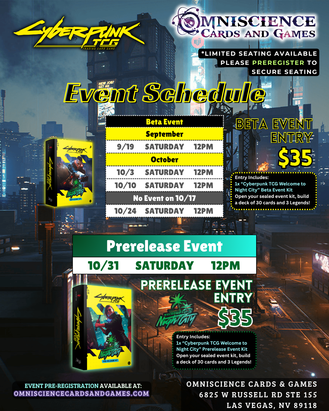 [PREREGISTRATION] Cyberpunk TCG Beta Event Entry Oct 3rd Saturday 12PM