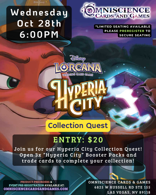 [PREREGISTRATION] Disney LORCANA Hyperia City Collection Quest Event Entry October 28th Wednesday 6PM
