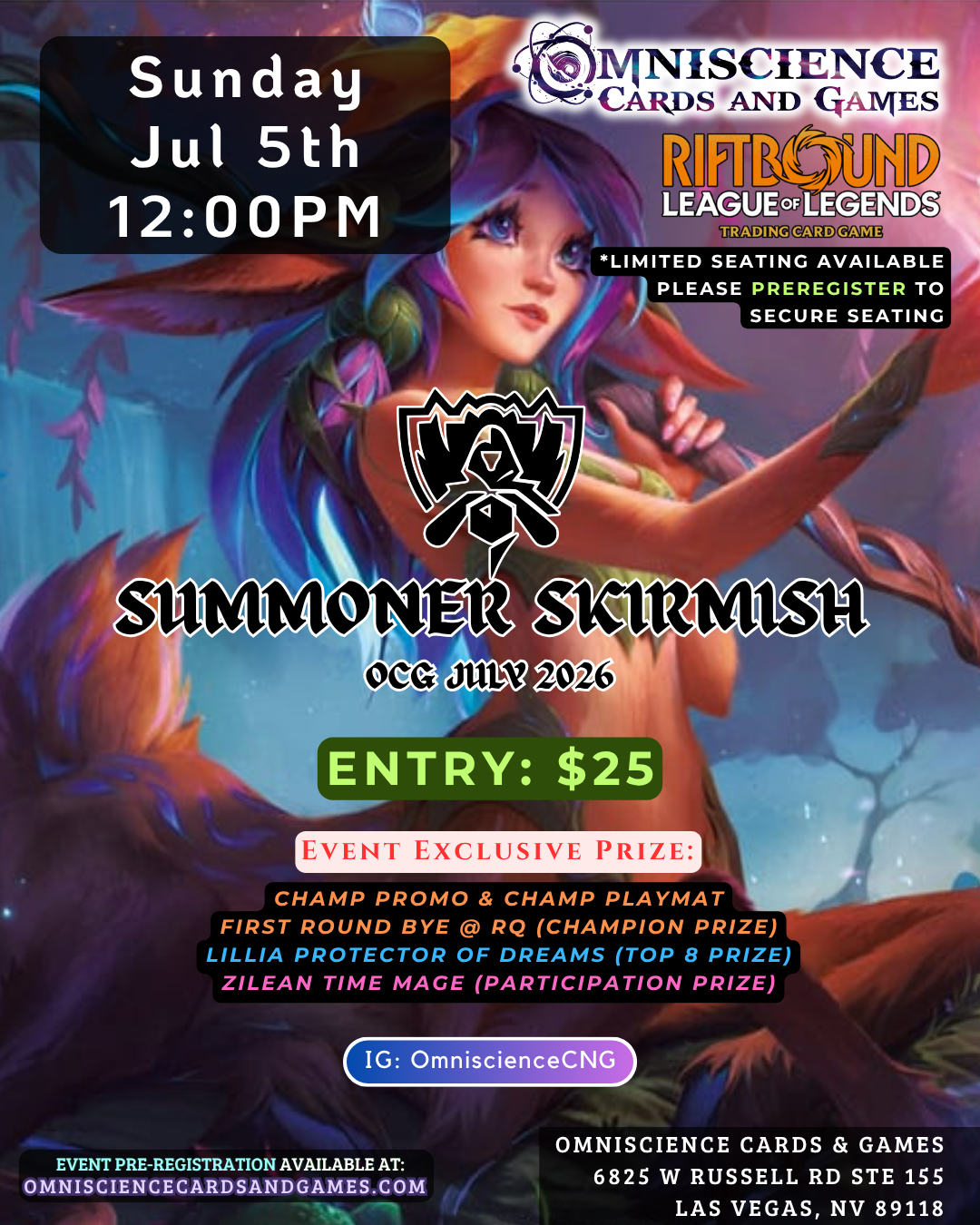 [PREREGISTRATION] Riftbound Summoner Skirmish Event Entry July 5th Sunday 12PM
