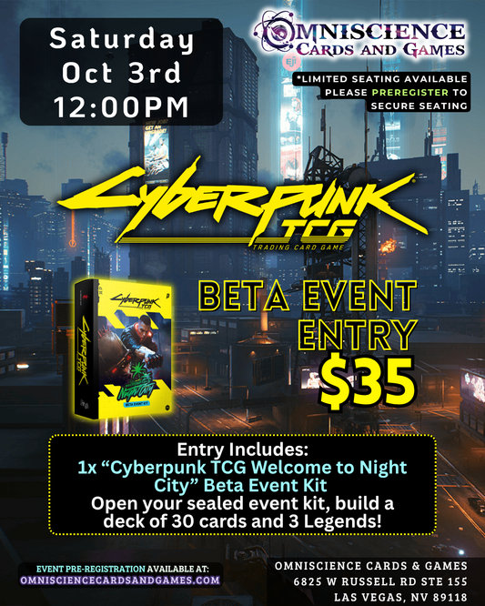 [PREREGISTRATION] Cyberpunk TCG Beta Event Entry Oct 3rd Saturday 12PM