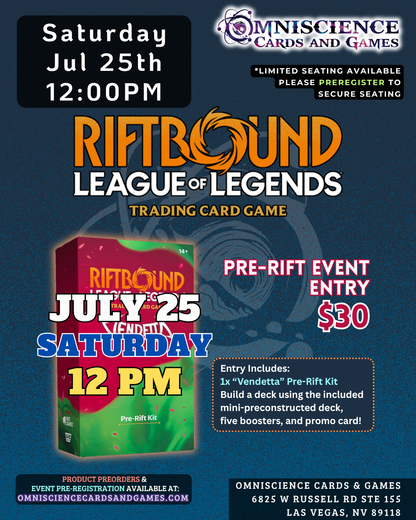 [PREREGISTRATION] Riftbound - League of Legends TCG: Vendetta PreRift Event Entry