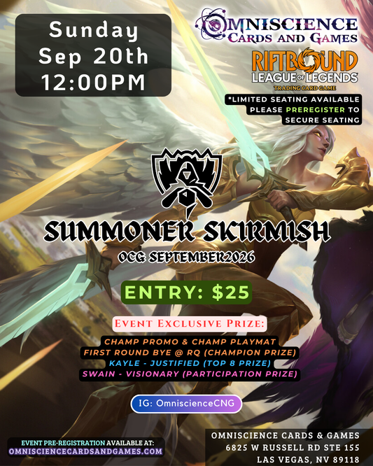 [PREREGISTRATION] Riftbound Summoner Skirmish Event Entry September 20th Sunday 12PM