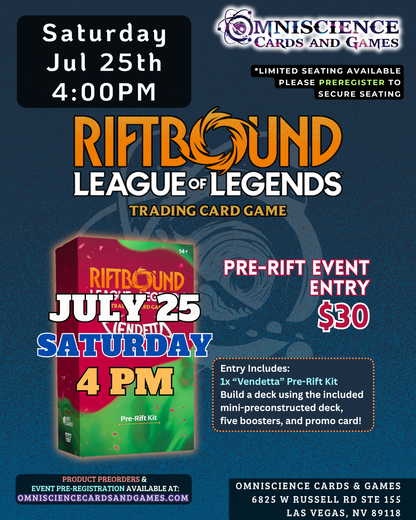 [PREREGISTRATION] Riftbound - League of Legends TCG: Vendetta PreRift Event Entry
