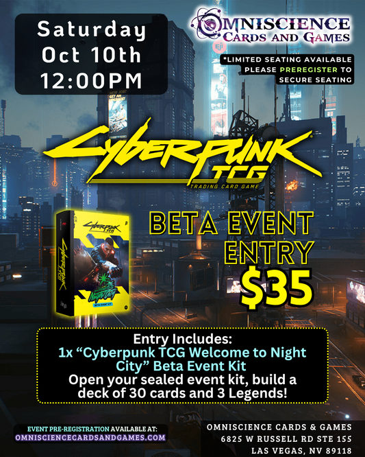 [PREREGISTRATION] Cyberpunk TCG Beta Event Entry October 10th Saturday 12PM