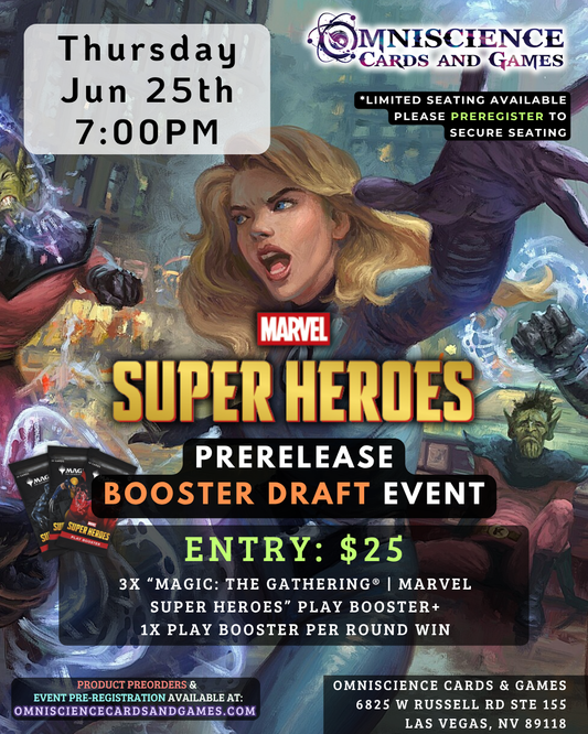 [PREREGISTRATION] Magic: The Gathering® | Marvel Super Heroes Prerelease Booster Draft Event Entry Jun 25th Thursday 7PM