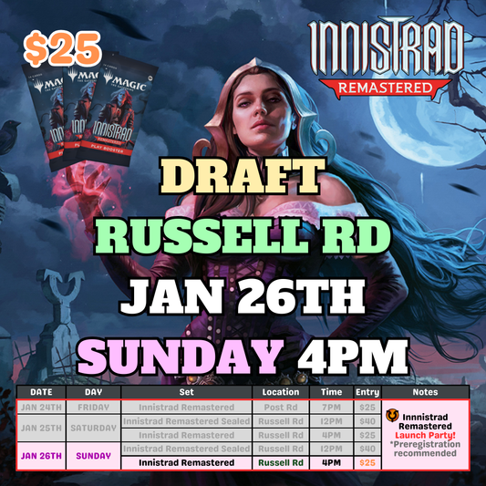 [PREREGISTRATION] Innistrad Remastered Booster Draft Entry (1/26 4PM Sunday)