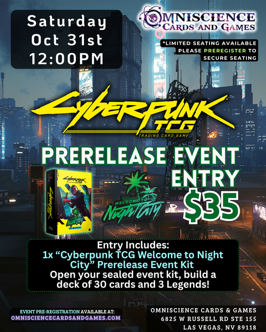 [PREREGISTRATION] Cyberpunk TCG Prerelease Event Entry October 31st Saturday 12PM