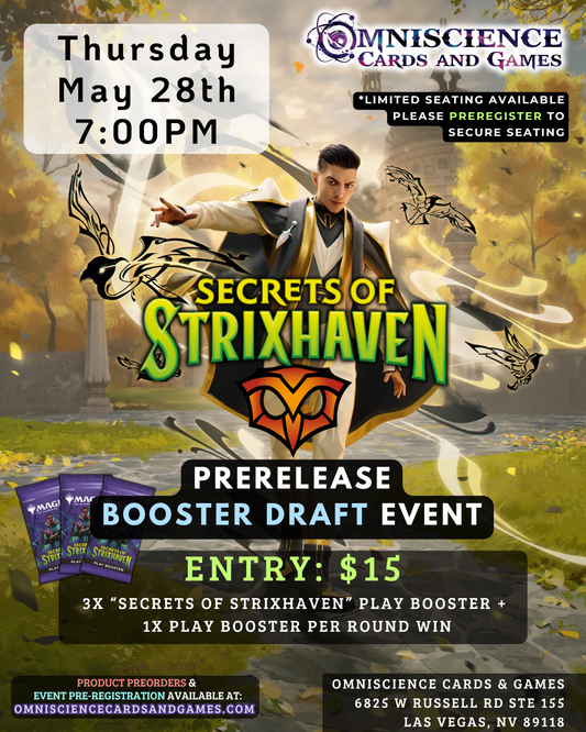[PREREGISTRATION] Secrets of Strixhaven Booster Draft Event Entry May 28th Thursday 7PM