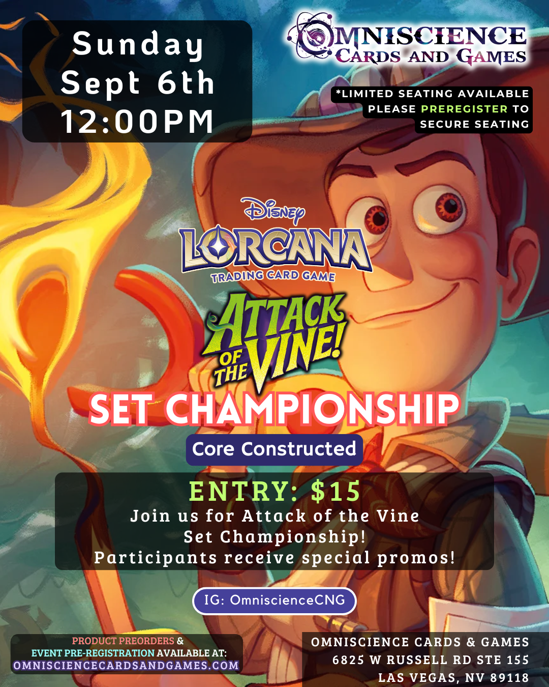 [PREREGISTRATION] Disney LORCANA Attack of the Vine! Set Championship September 6th Sunday 12PM