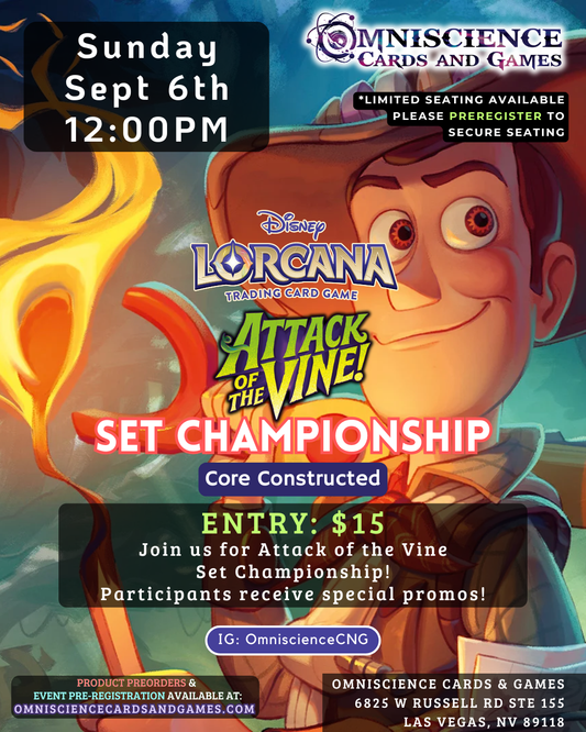 [PREREGISTRATION] Disney LORCANA Attack of the Vine! Set Championship September 6th Sunday 12PM