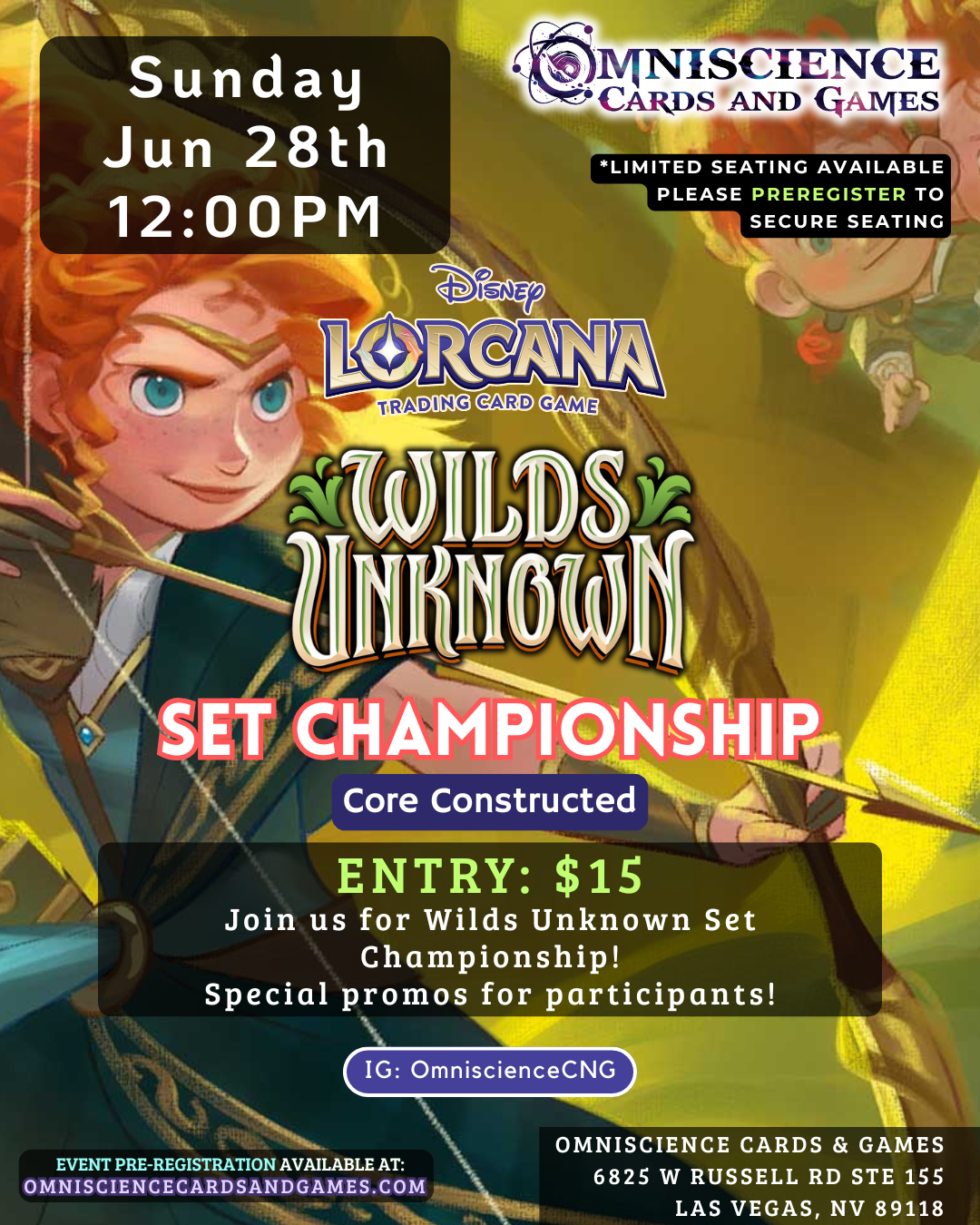 [PREREGISTRATION] Disney LORCANA Wilds Unknown Set Championship June 28th Sunday 12PM