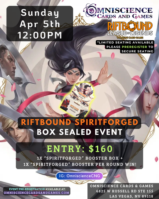 [PREREGISTRATION] Riftbound Spiritforged Box Sealed Event (Sunday 12PM April 5th)